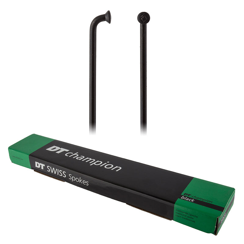 DT Swiss Champion Spoke: 2.0mm 295mm J-bend Black Box of 100