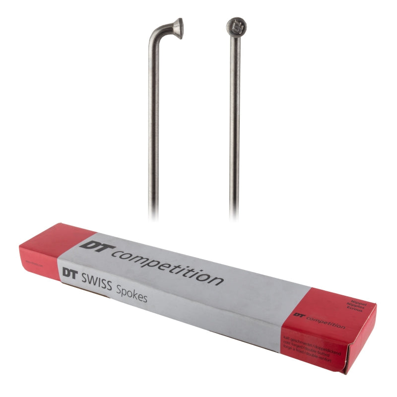 DT Swiss Competition Spoke: 2.0/1.8/2.0mm 300mm J-bend Silver Box of 100