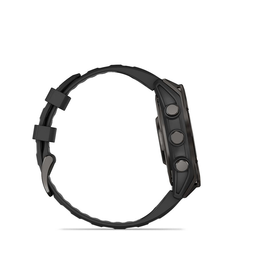 Garmin fenix 8 Smartwatch - 47mm AMOLED Sapphire Carbon Gray DLC Titanium BLK/Pebble Gray Silicone
