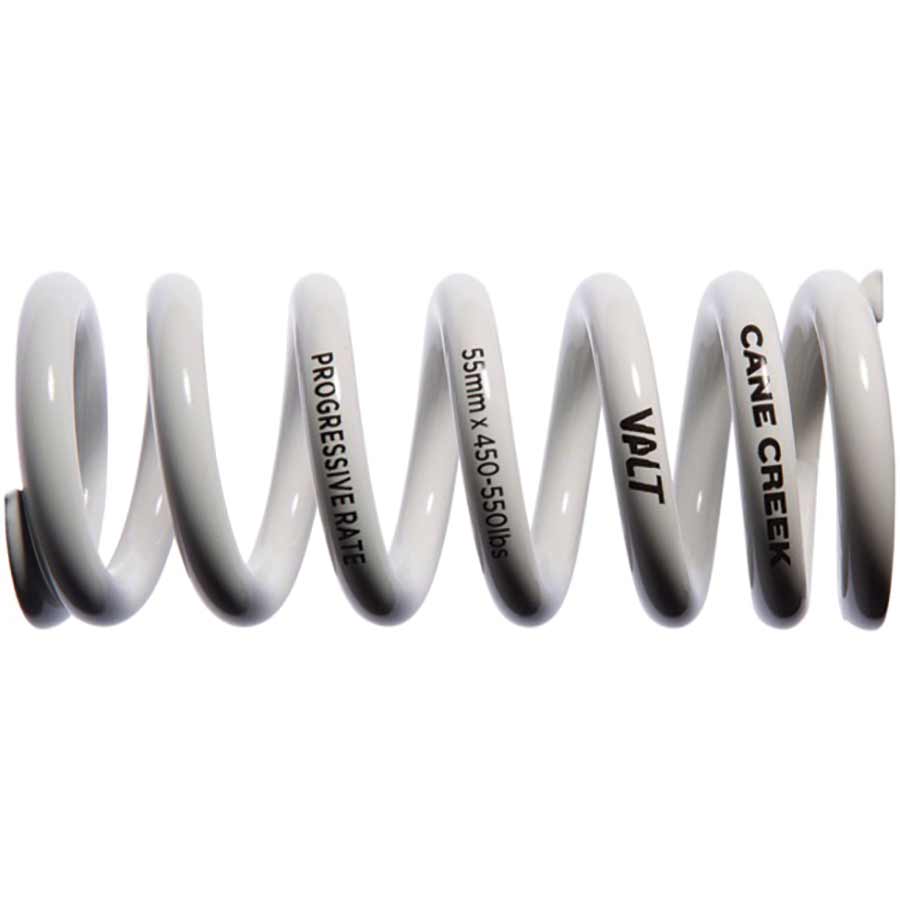 Cane Creek Progressive Rate VALT Lightweight Rear Shock Spring - 55mm x 400-488lbs White