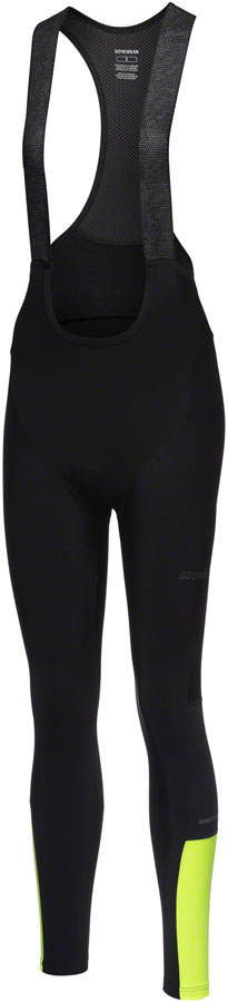 Gorewear Swiftride Thermo Bib Tights + - Black/Neon Yellow Womens Medium