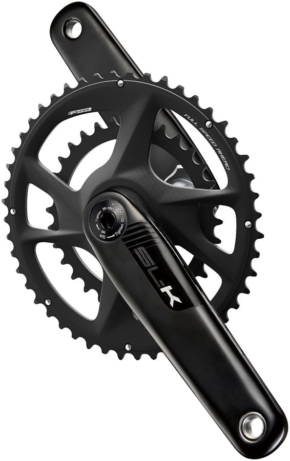 Full Speed Ahead SL-K 2x Modular Carbon Crankset - 165mm For Shimano HG+ 12-Speed 52/36t DM/90 BCD 30mm 386EVO Spindle BLK