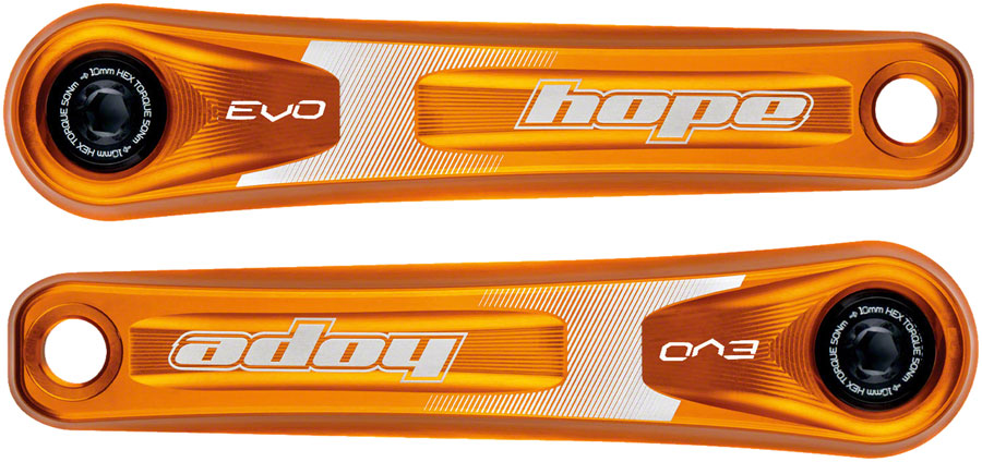 Hope Evo Crankset - 175mm Direct Mount 30mm Spindle For 135/142/141/148mm Rear Spacing Orange