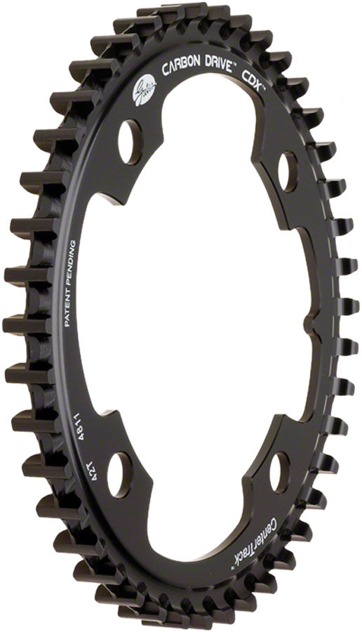 Gates Carbon Drive CDX CenterTrack Fin Line Front Belt Drive Ring - 46t 4-Bolt104mm BCD BLK