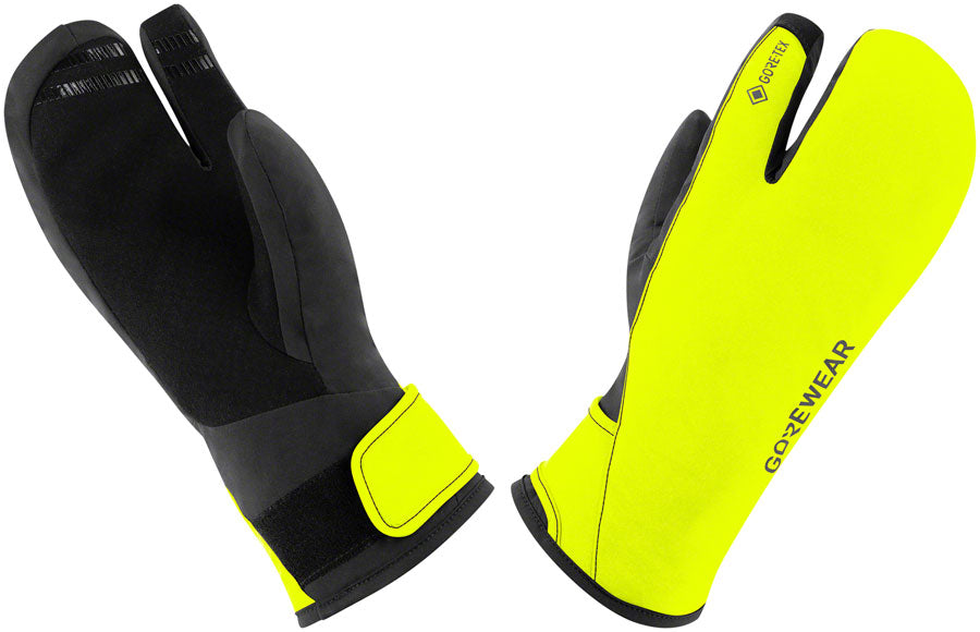 Gorewear Gore-Tex Insulated Trigger Gloves - Black/Neon Yellow Mens Large