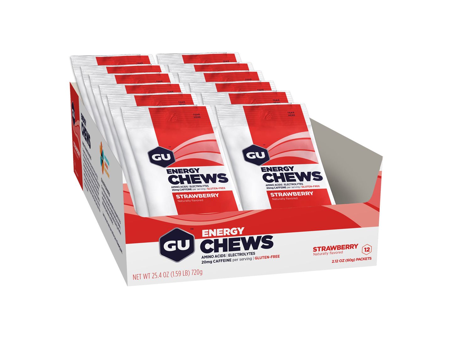 Supplement GU Energy Chews Strawberry 12 Pack/Box