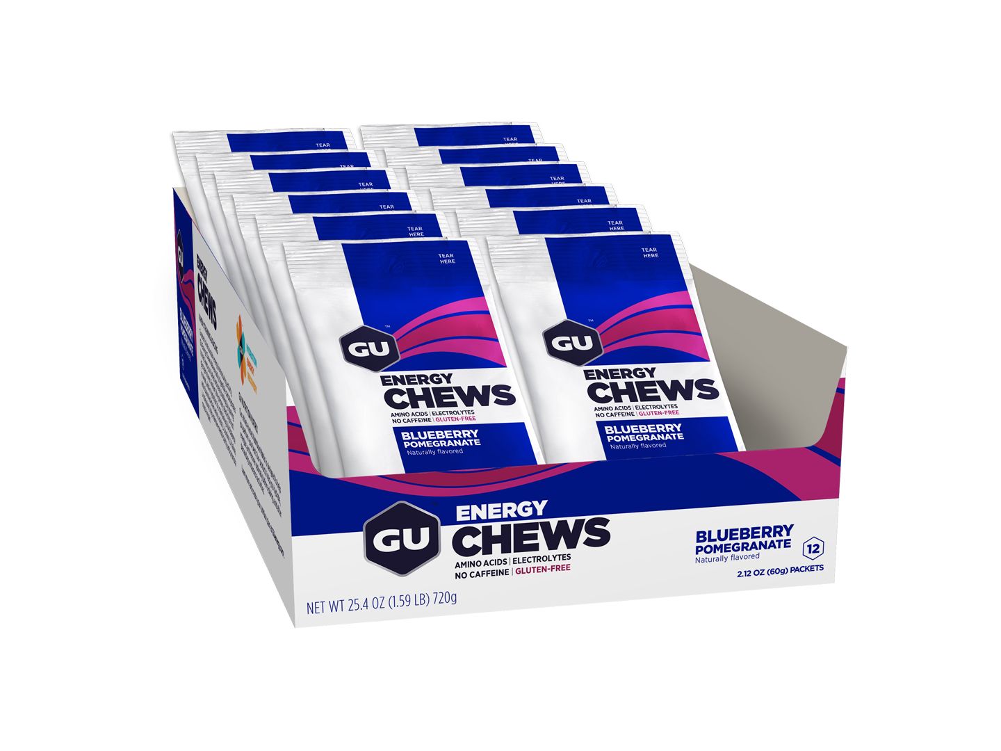 Supplement GU Energy Chews Blueberry Pomegranate 12 Pack/Box