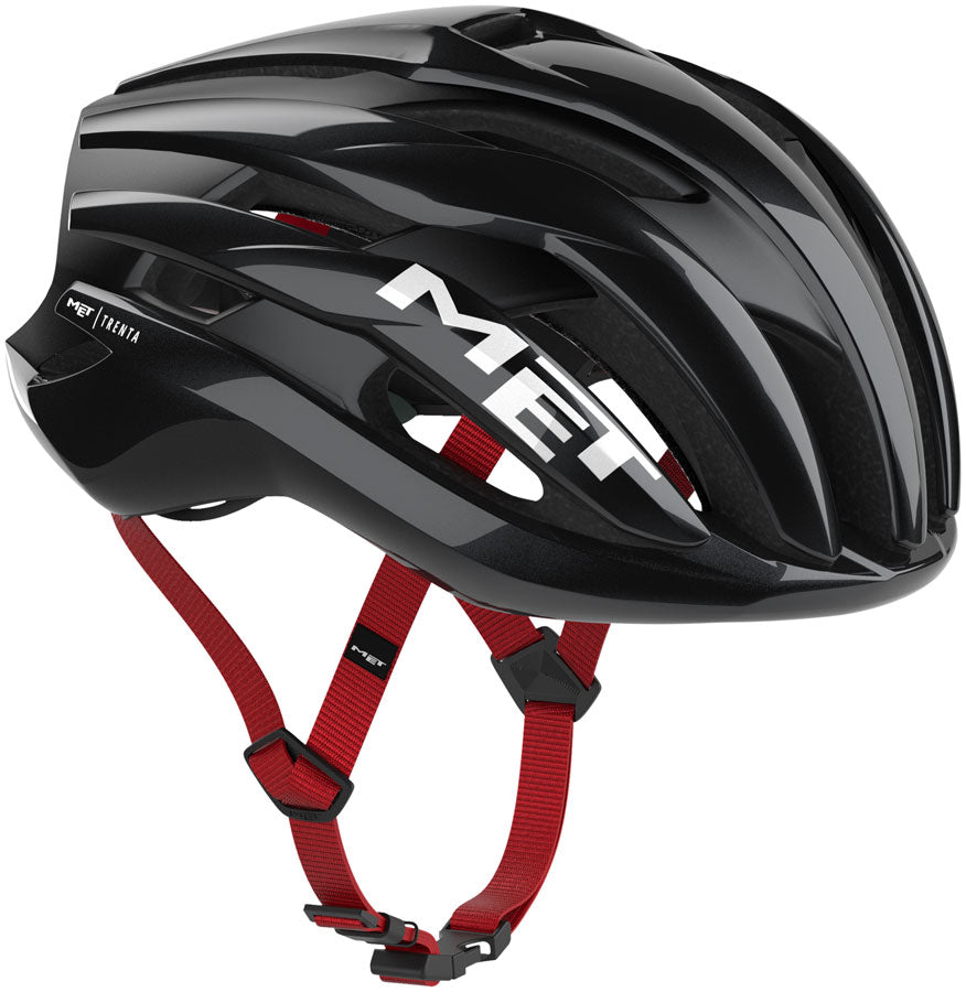 MET Trenta Helmet - Black/Red Gloss Small