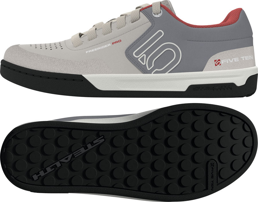 Five Ten Freerider Pro Flat Shoes - Mens Alumina/Off White/Gray 3 6.5