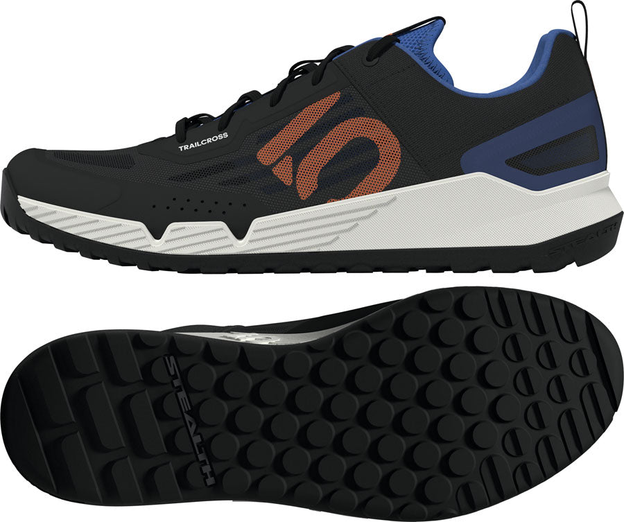 Five Ten Trailcross LT Flat Shoes - Mens Core BLK/Pure Orange/Ray Blue 9.5