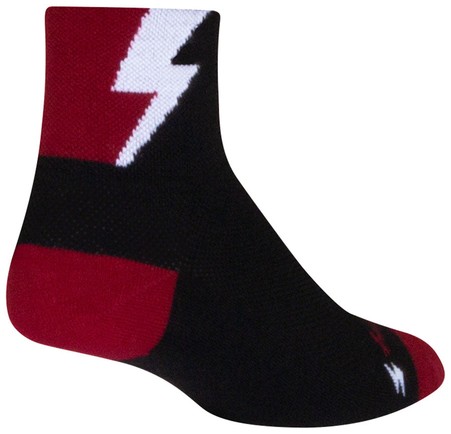 SockGuy Classic Bolt Socks - 3" Red Small/Medium