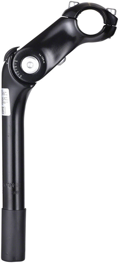 Zoom Quick Comfort Adjustable Stem - 90mm 25.4 Clamp Adjustable 80-150deg 25.4-24tpi Quill Aluminum BLK