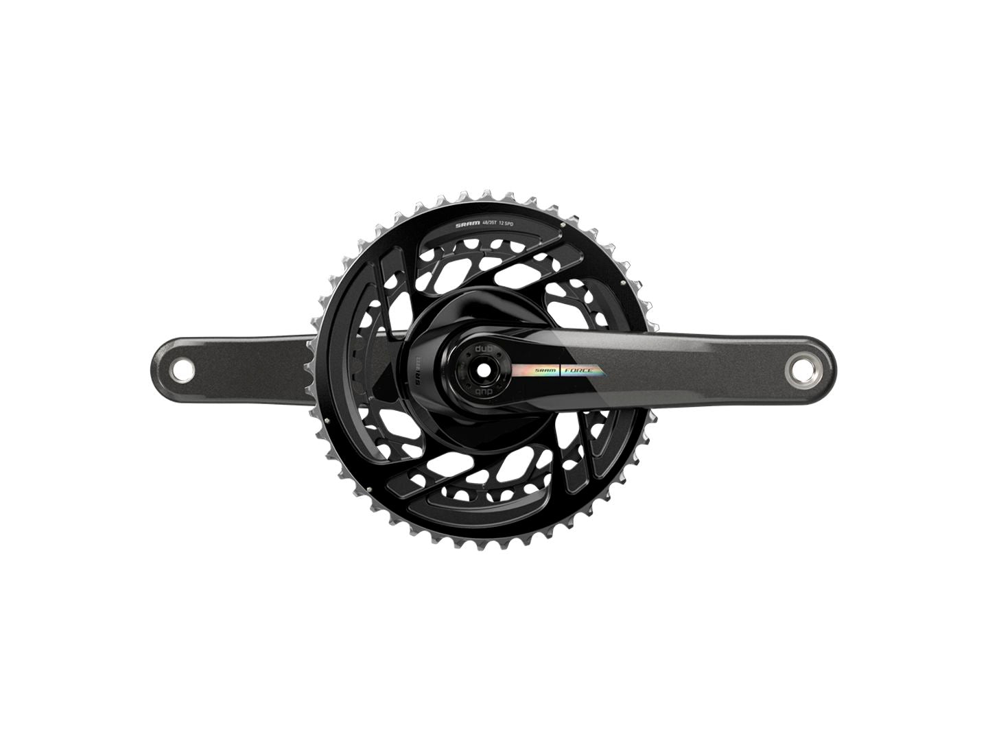 SRAM Force Crankset - 175mm 2x 12-Speed 50/37t Direct Mount DUB Spindle Interface Iridescent Gray D2
