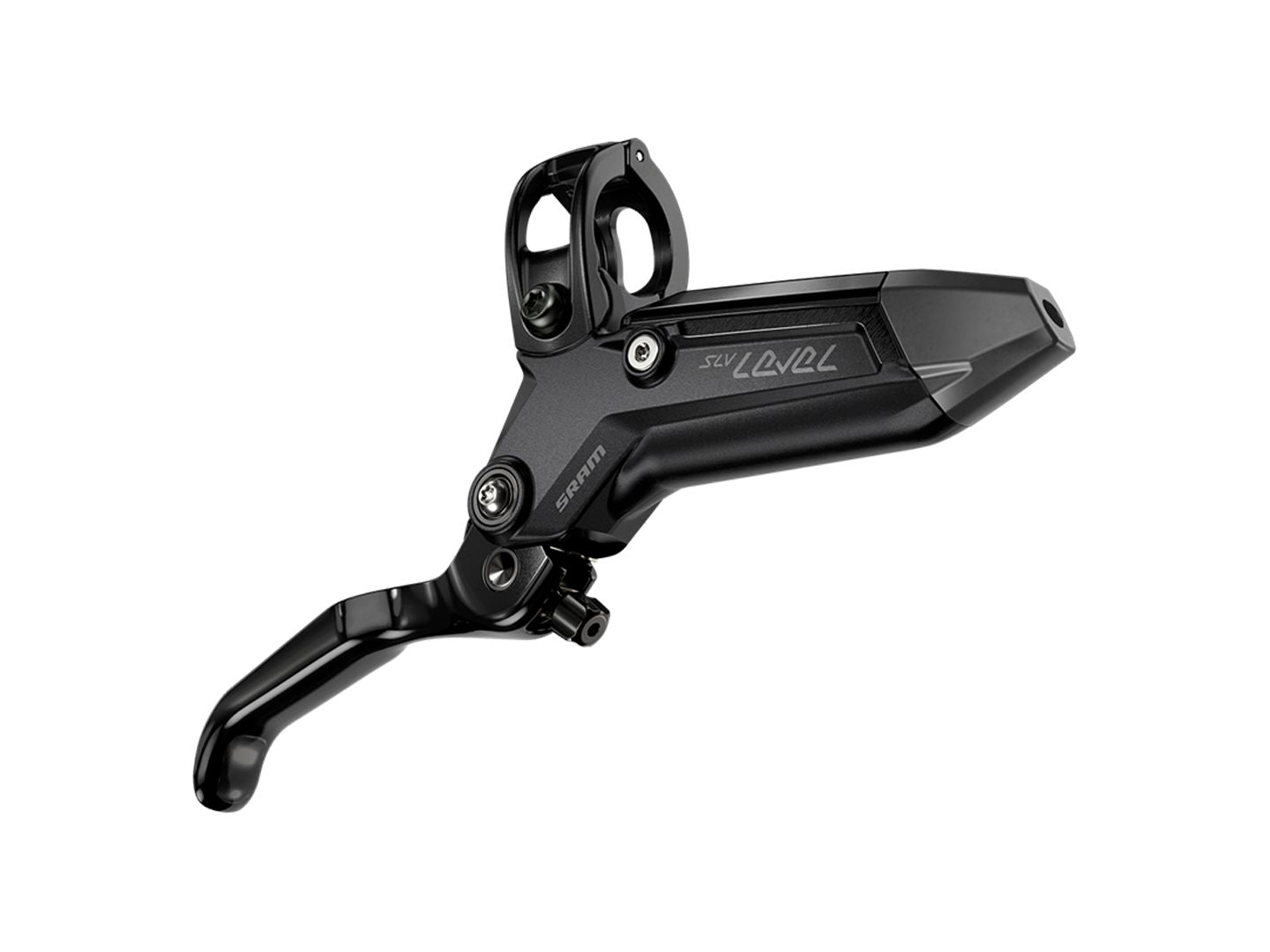 SRAM Level Silver Stealth Disc Brake Lever - Front Post Mount 4-Piston Aluminum Lever SS Hardware BLK C1