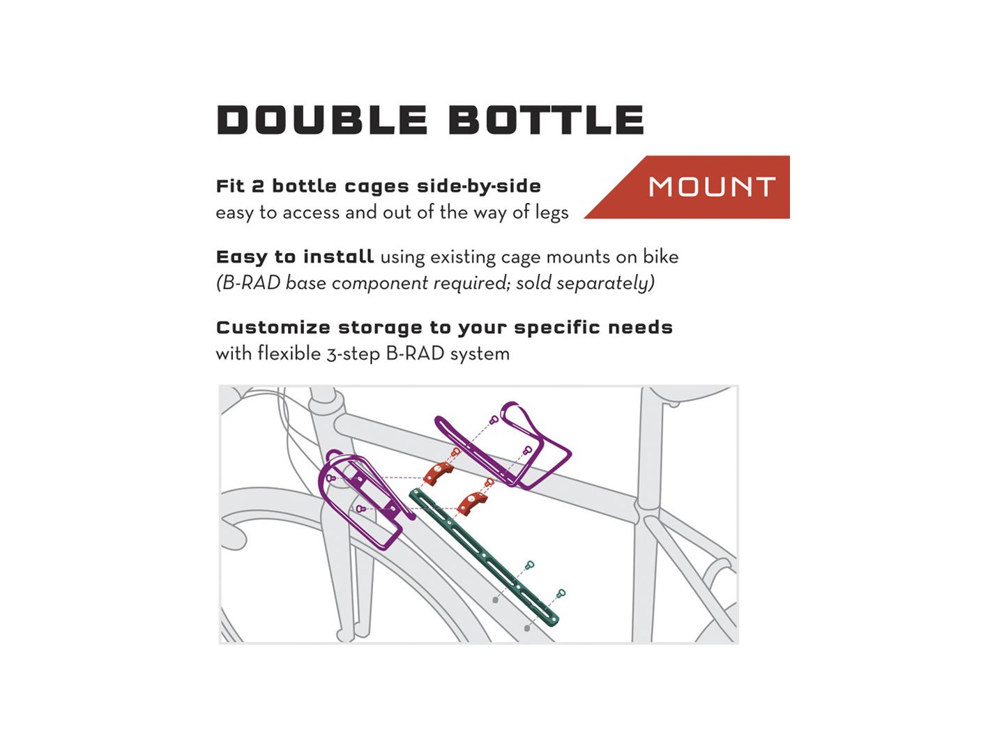 Wolf Tooth B-RAD Double Bottle Cage Adaptor