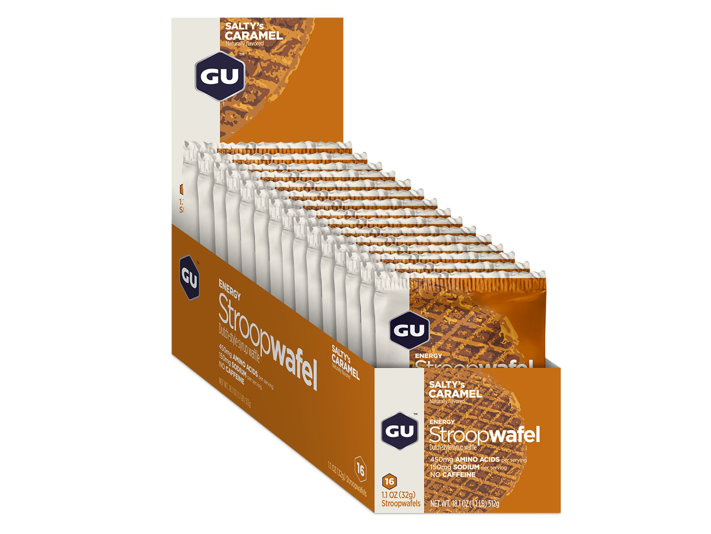 Supplement GU Stroopwafel Saltys Caramel 16 Pack/Box