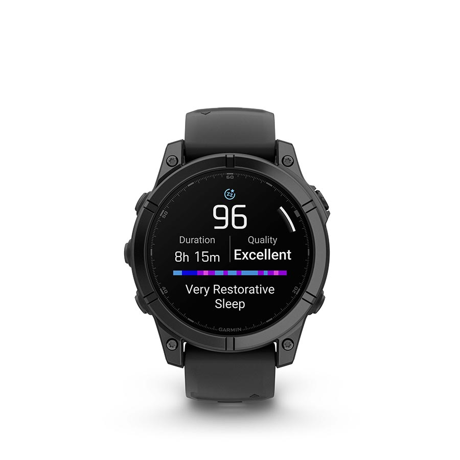 Garmin fenix E Smartwatch - 47mm AMOLED Slate Gray Steel BLK Silicone Band