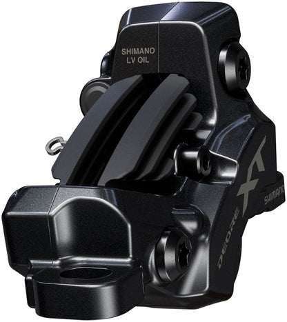Shimano Deore XT BR-M8220 Disc Brake BL-M8200 Lever - Right/Rear Post Mount 4-Piston Caliper SM-BH90-SBM Hose Fin Metal Pads BLK