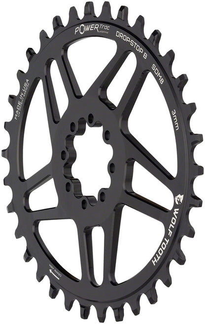 Wolf Tooth Elliptical Direct Mount Chainring - 32t SRAM Direct Mount Drop-Stop B For SRAM 8-Bolt Cranksets 3mm Offset BLK