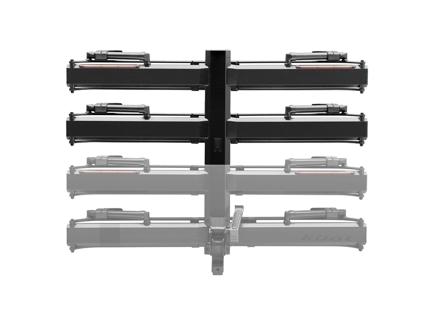 Kuat Piston Pro X Hitch Bike Rack Add-On - 2-Bike LED Lights 4-Pin Plug Kashima Coat Galaxy Gray