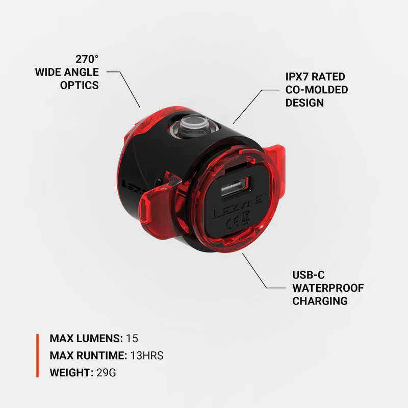 Lezyne Femto USB-C Drive Taillight - Black