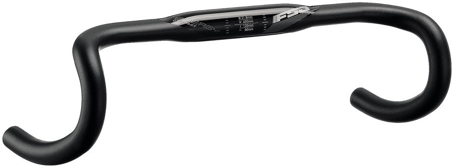 FSA Energy Super Compact Handlebar 31.8mm Clamp Diameter 380mm Width Compact Drop Profile – BLK