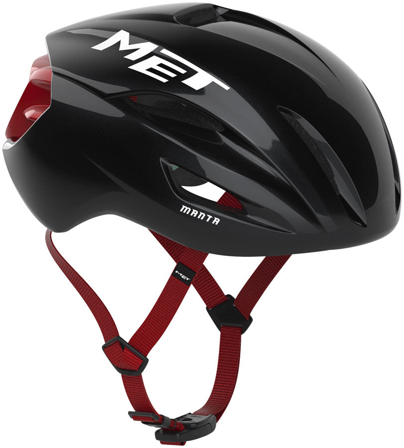 MET Manta Helmet - Black/Red Glossy Small
