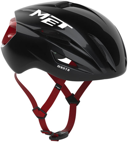MET Manta Helmet - Black/Red Glossy Small