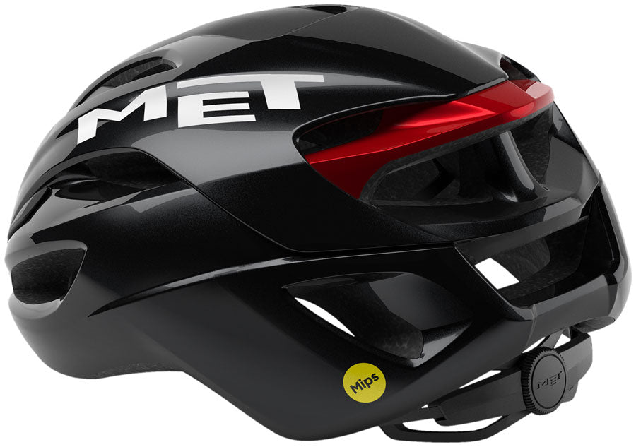MET Rivale Helmet - Black/Red Glossy Small