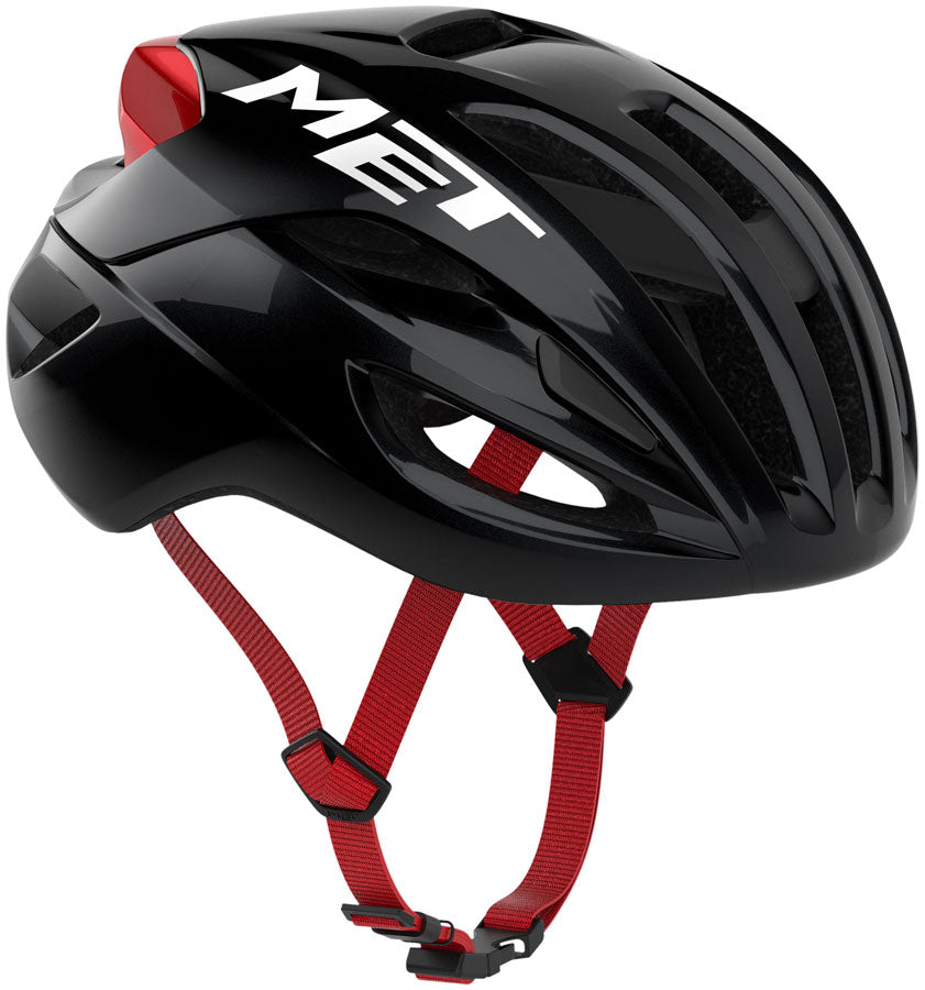 MET Rivale Helmet - Black/Red Glossy Medium