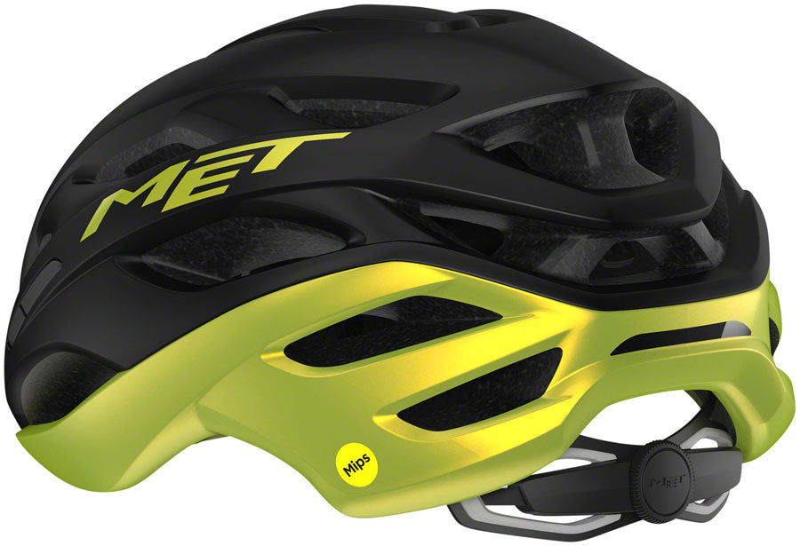 MET Estro MIPS Helmet - Black/Lime Yellow Metallic Glossy Medium