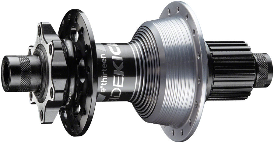 e*thirteen Sidekick Rear Hub - 12 x 148mm 6-Bolt Micro Spline BLK/Sterling Silver 32H