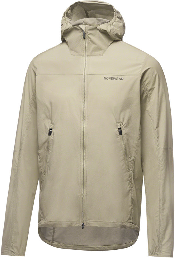 Gorewear Fernflow Hooded Windbreaker - Beige Mens Medium