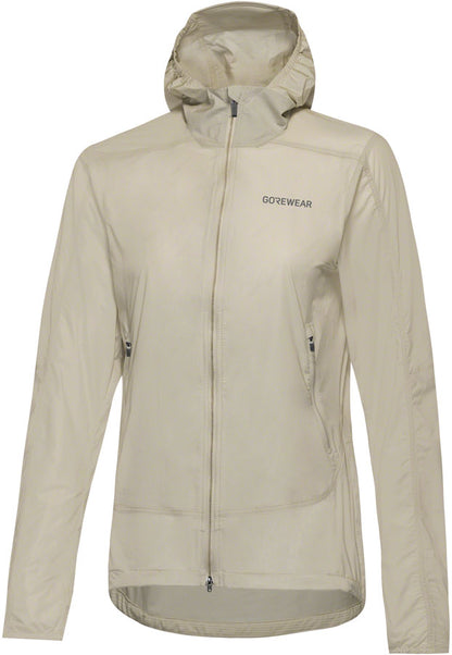 Gorewear Fernflow Hooded Windbreaker - Beige Womens Large