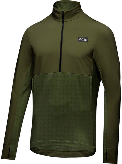 Gorewear Trail KPR Hybrid 1/2-Zip Jersey - Utility Green Mens Large