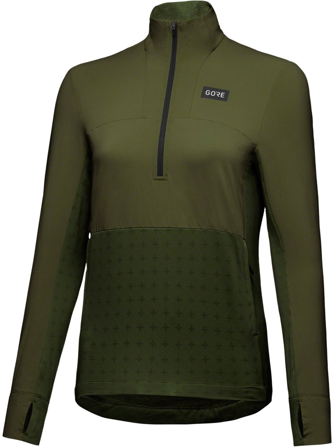 Gorewear Trail KPR Hybrid 1/2-Zip Jersey - Utility Green Womens Medium