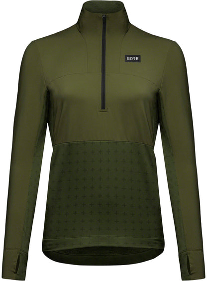 Gorewear Trail KPR Hybrid 1/2-Zip Jersey - Utility Green Womens Small