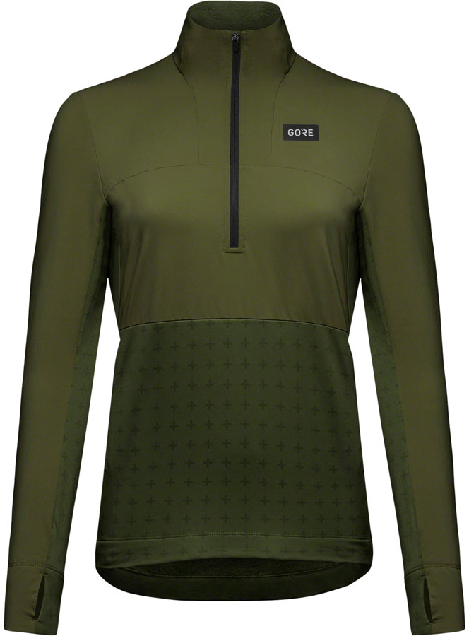 Gorewear Trail KPR Hybrid 1/2-Zip Jersey - Utility Green Womens Medium