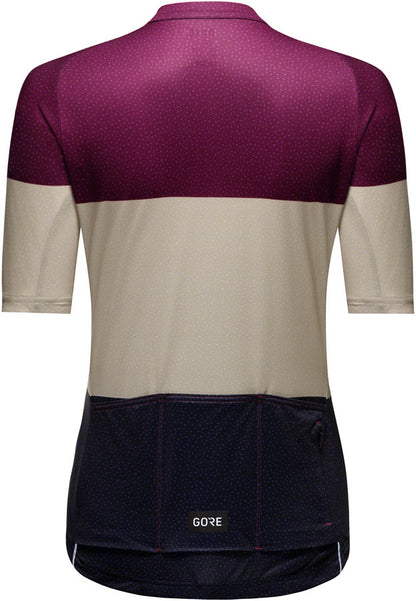 Gorewear Spirit Stripes Jersey - Purple/Beige Womens Large 12/14