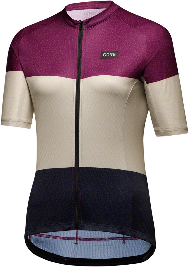 Gorewear Spirit Stripes Jersey - Purple/Beige Womens Small 4/6