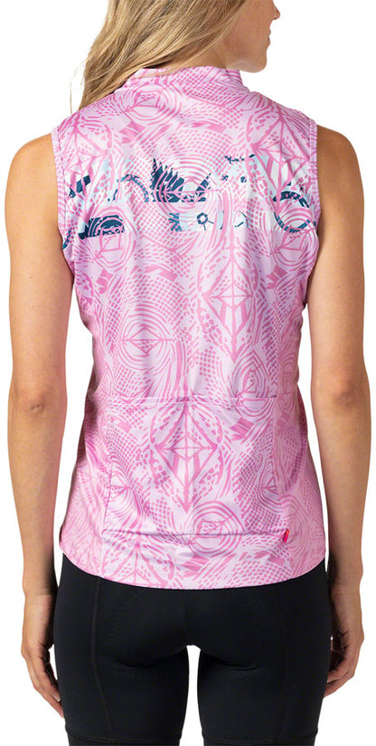 Terry Breakaway Mesh Sleeveless Jersey - Womens Pink Medium
