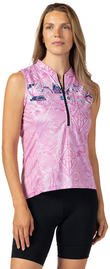 Terry Breakaway Mesh Sleeveless Jersey - Womens Pink Large