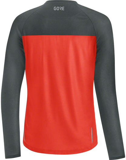 Gorewear Trail Long Sleeve Shirt - Fireball/Urban Grey Mens Small