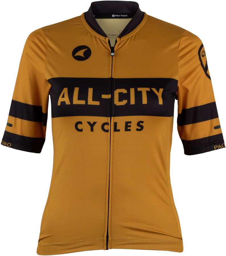 All-City Classic Logowear Womens Jersey - Mustard Brown Black X-Large