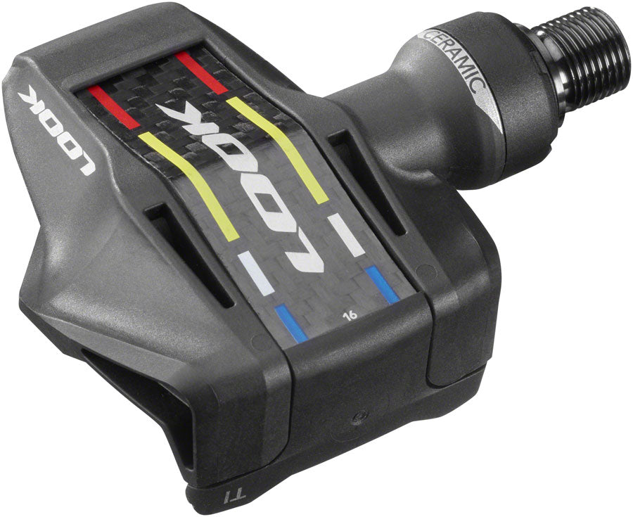 LOOK KEO Blade Carbon Ceramic Ti Pedals - Single Sided Clipless Titanium 9/16" BLK. 56mm QF 12Nm