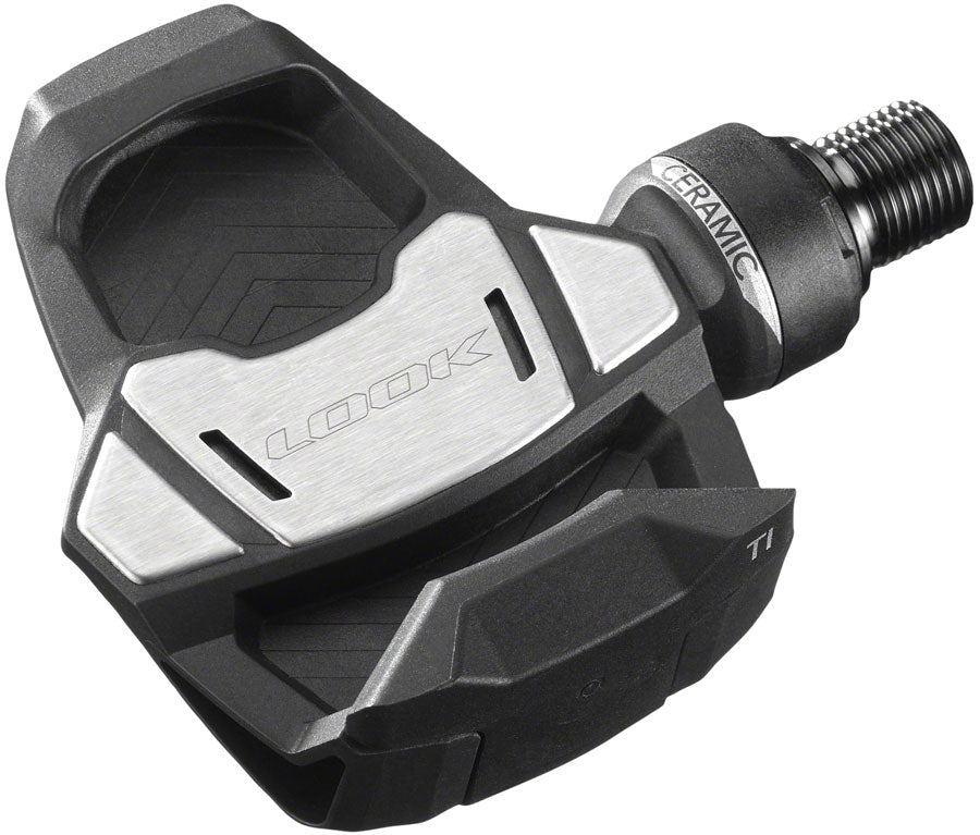 LOOK KEO Blade Carbon Ceramic Ti Pedals - Single Sided Clipless Titanium 9/16" BLK. 53mm QF 12Nm
