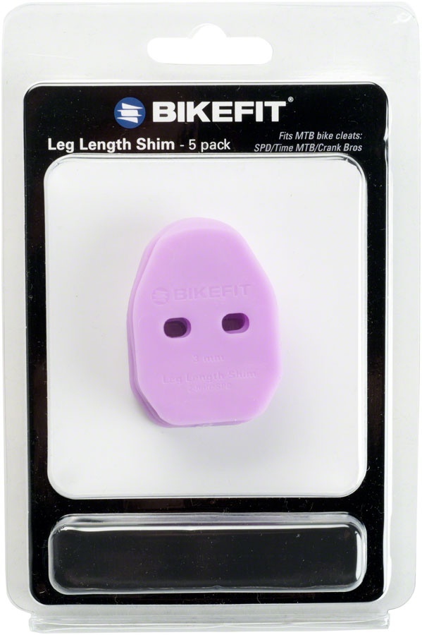 BikeFit Leg Length Shims - MTB/SPD/Time/Crank Bros Compatible 2-Hole 3mm 5-Pack