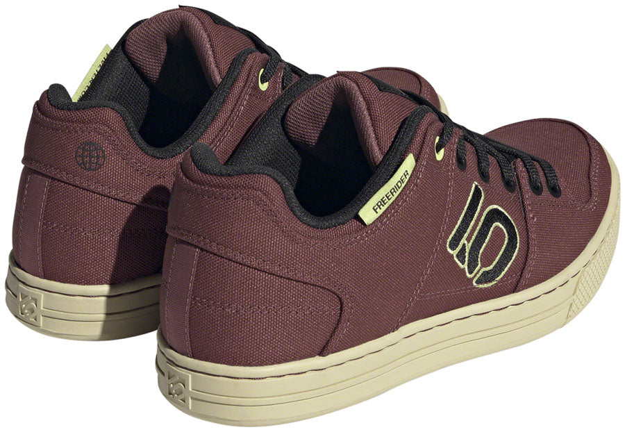 Five Ten Freerider Canvas Flat Shoes - Womens Quiet Crimson/Core Pulse Lime 8.5