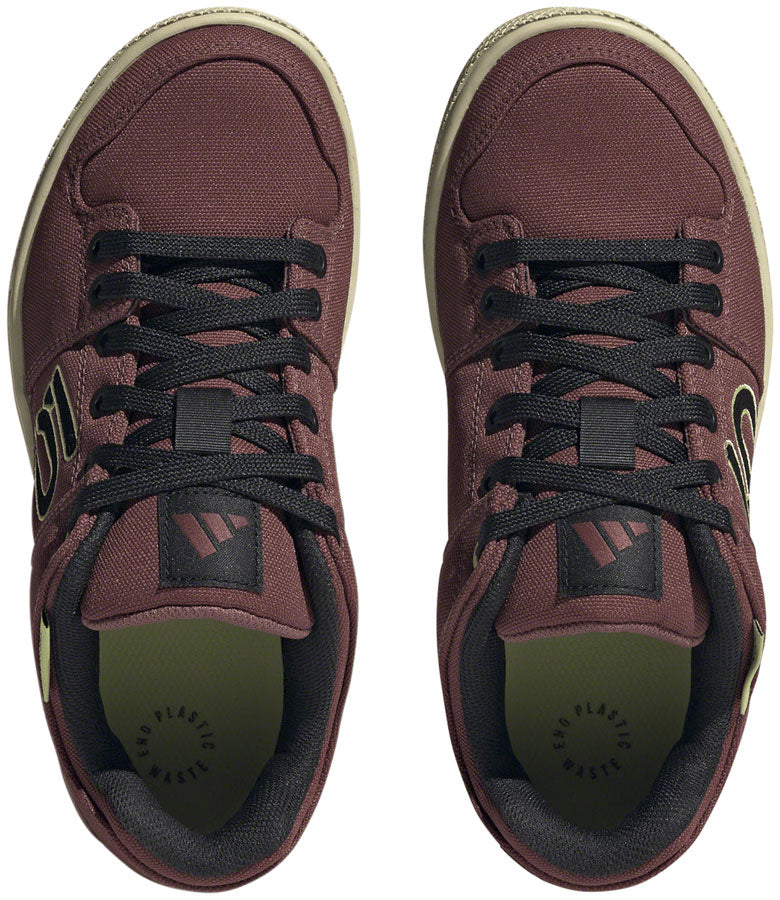 Five Ten Freerider Canvas Flat Shoes - Womens Quiet Crimson/Core Pulse Lime 9