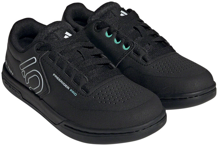 Five Ten Freerider Pro Flat Shoes - Womens Core BLK/Crystal White/Acid Mint 9.5